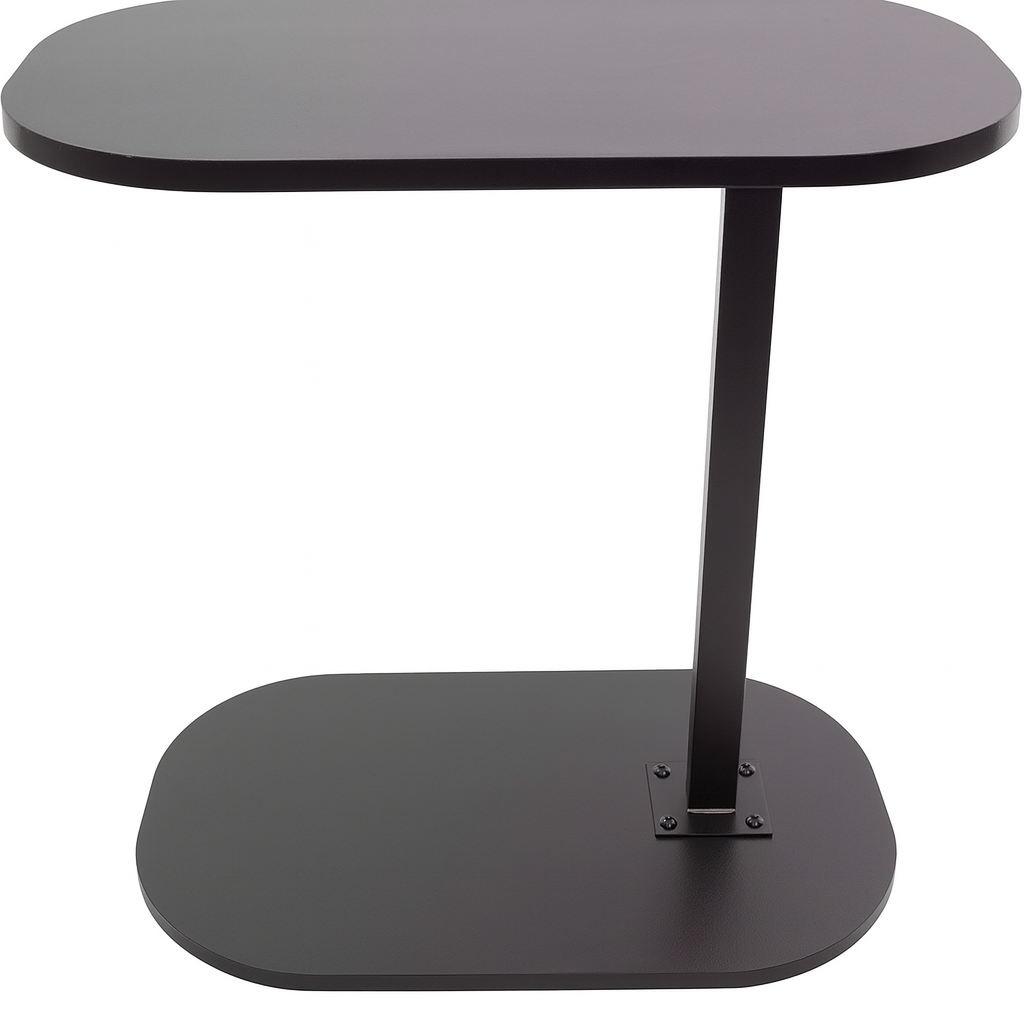UV HOME Modern Side Table with Wooden Top and Metal Base