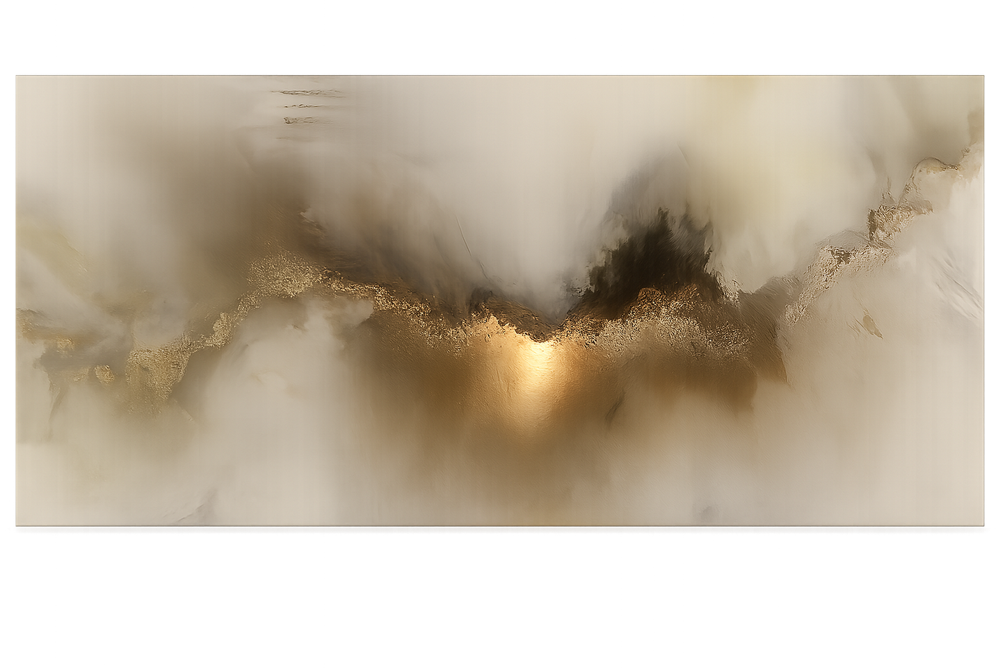 UV HOME – Grey & Yellow Abstract Cloud Oil Painting Print | Modern Canvas Wall Art Poster for Living Room Decoration