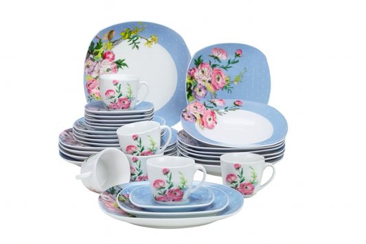 UV HOME | VEWEET Blue Floral Porcelain Dinnerware Set