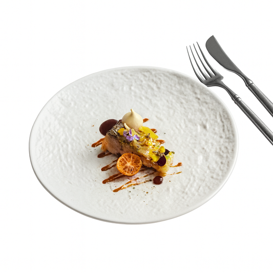 UV HOME – French White Ceramic Dinner Plate