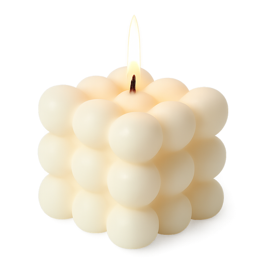 UV HOME – Stylish Bubble Cube Candle | Handmade Scented Soy Wax Candle for Aromatherapy, Wedding, Birthday, Party & Home Decoration