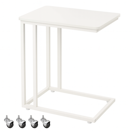 UV HOME C-Shaped Side Table with Wheels – Modern and Functional