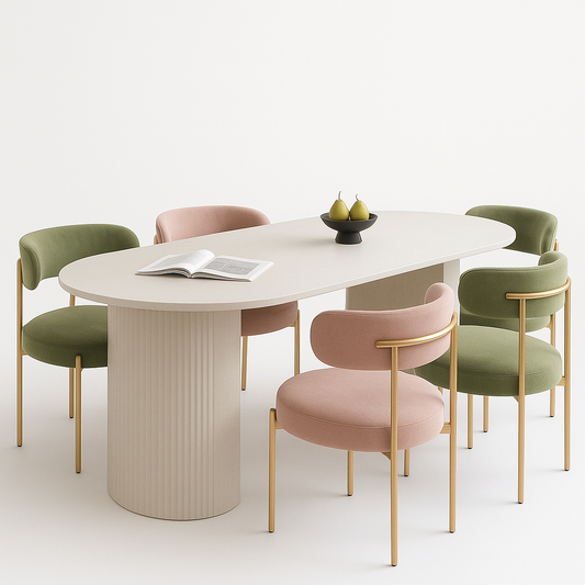 UV HOME Oval Modern Dining Table