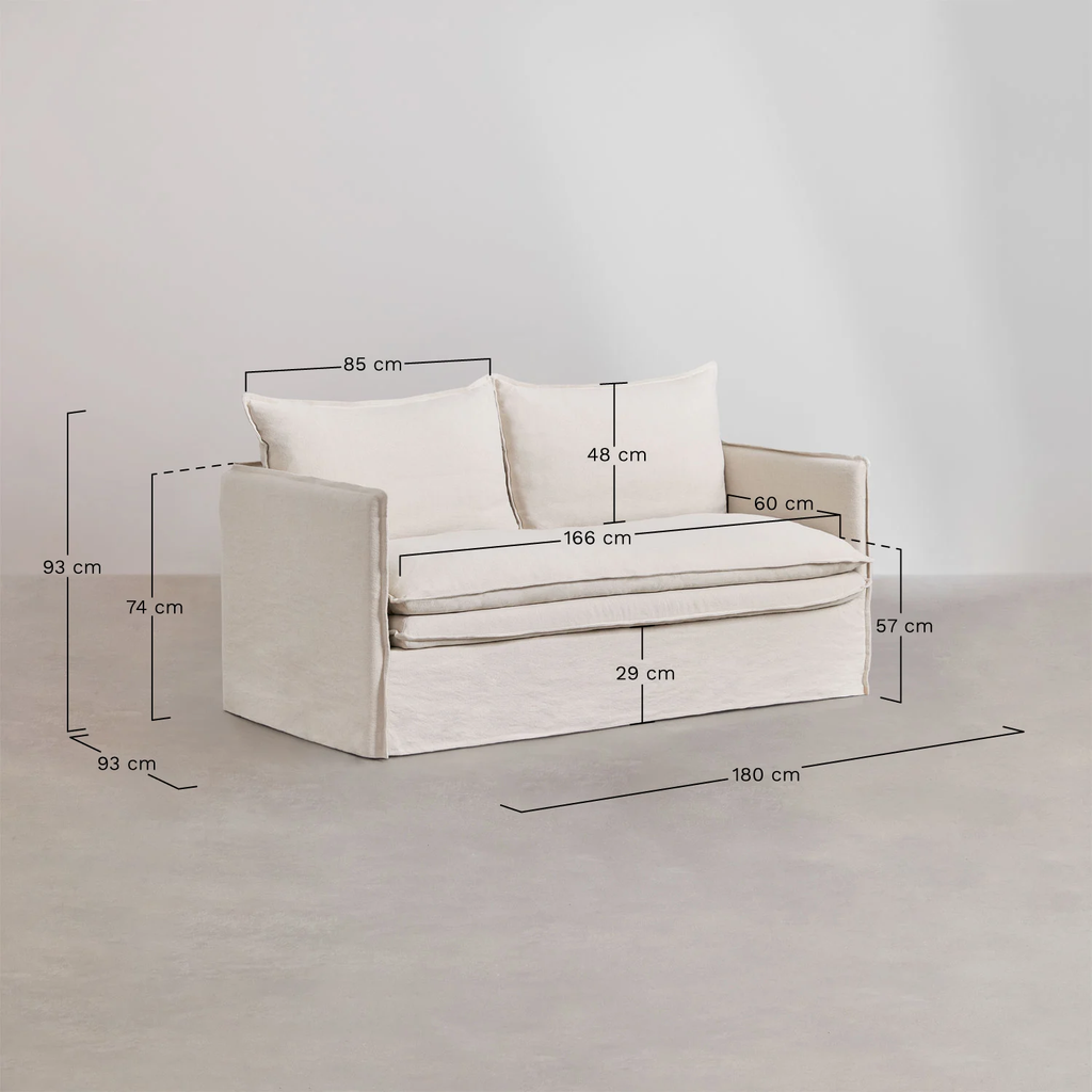 UV HOME Grace 2-seater sofa in linen and cotton