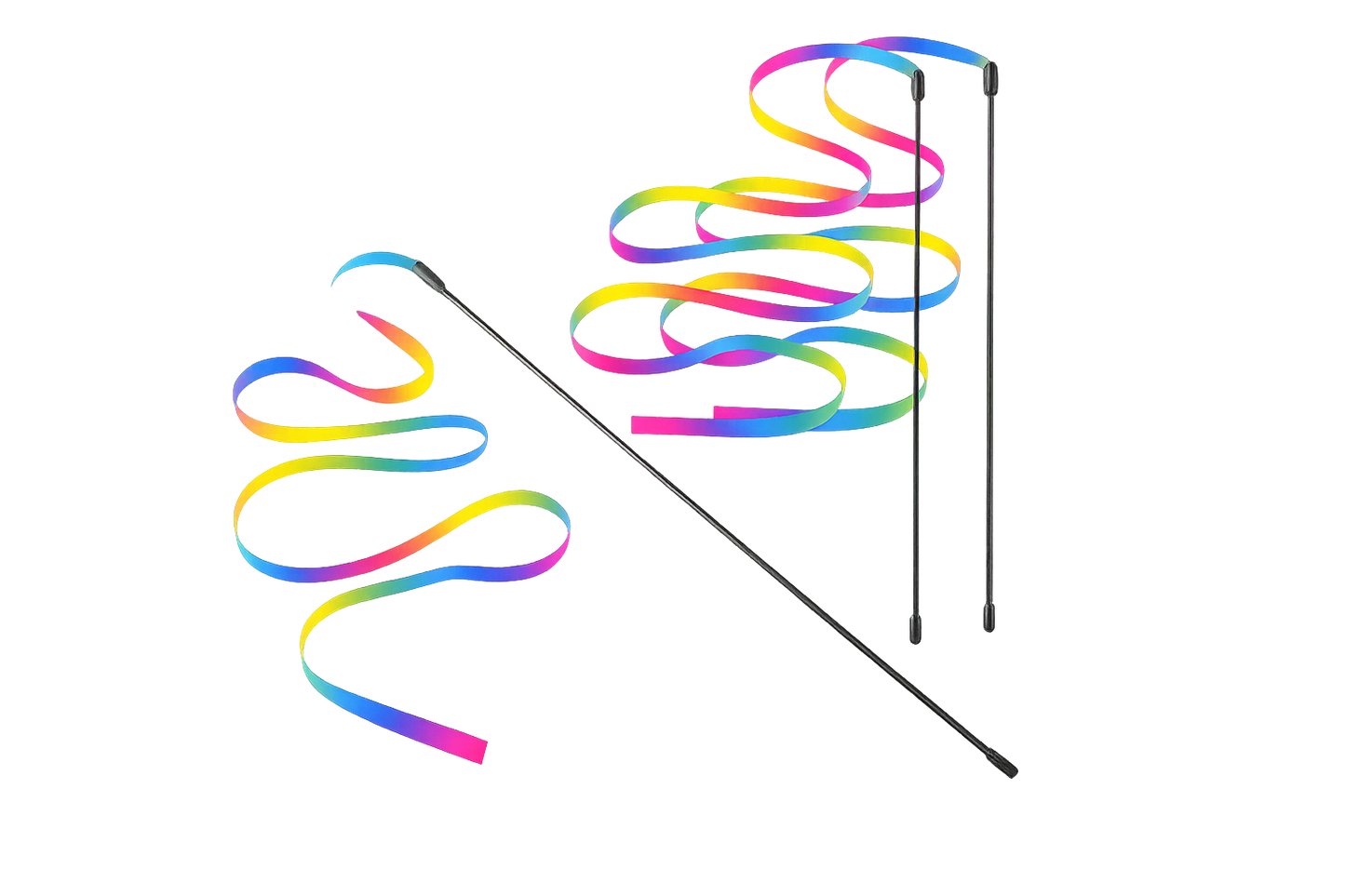 UV HOME Rainbow Ribbon Cat Wand – Interactive Play Toy