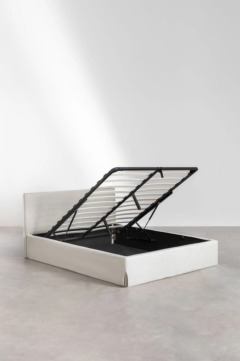 UV HOME Lorea Upholstered Storage Bed with Lift-Up Base for 160x200 cm Mattress