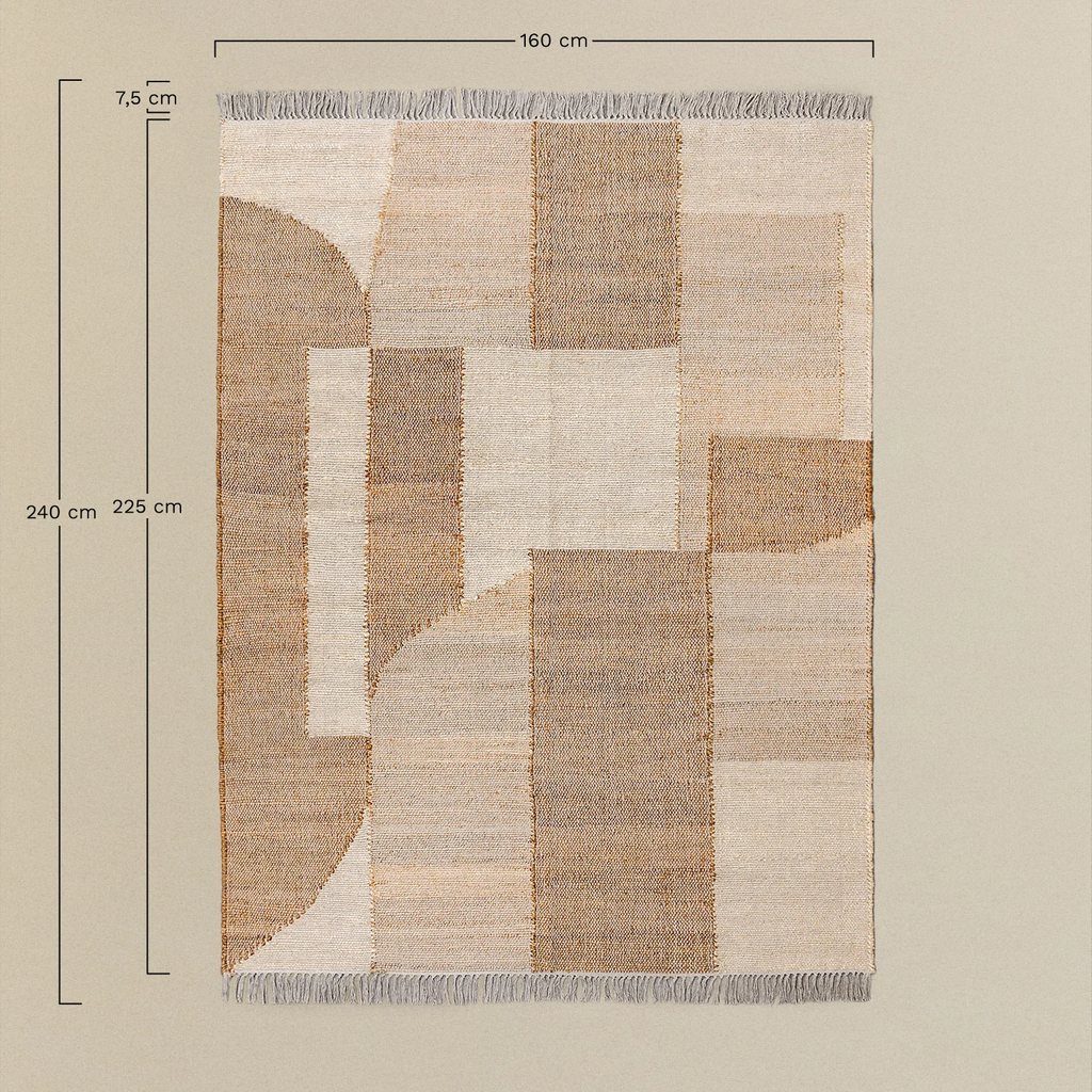 UV Home Rectangular rug 160x240 cm made of jute and cotton Davina