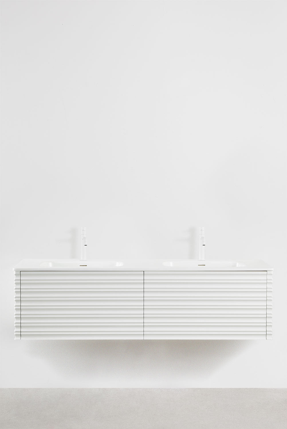 UV HOME Noura Floating Wooden Bathroom Vanity Set with Integrated Sinks