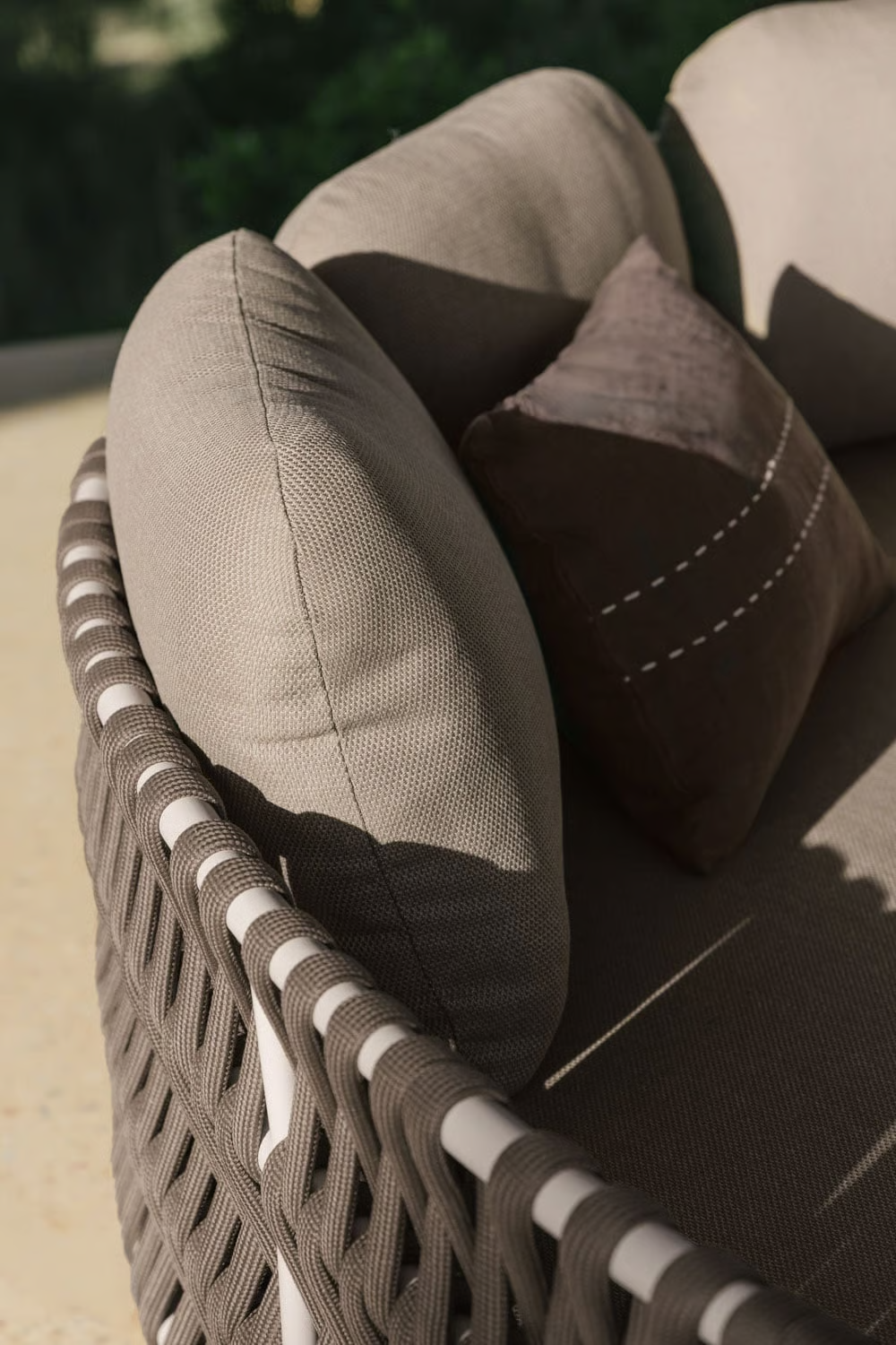 UV HOME Double aluminum lounger and braided rope with cushions Tevary