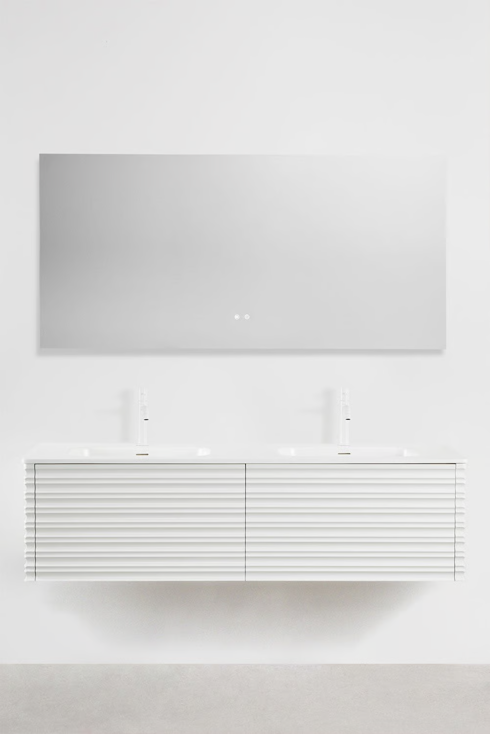 UV HOME Noura floating wooden bathroom furniture set with integrated washbasins