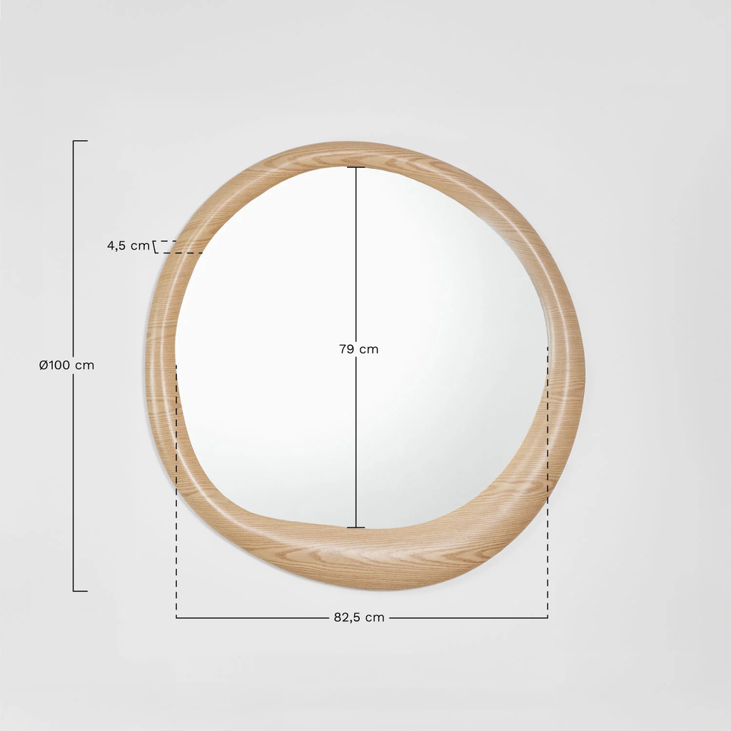 UV HOME Round Wall Mirror Ø100 cm in MDF Zunire