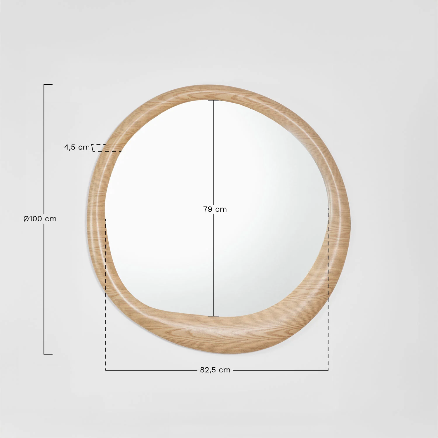 UV HOME Round Wall Mirror Ø100 cm in MDF Zunire