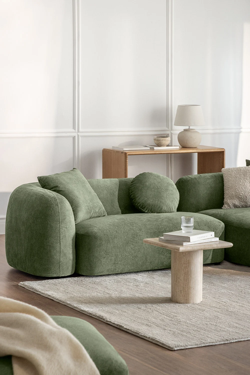 UV HOME 2-seater left corner module for modular sofa in Coco chenille