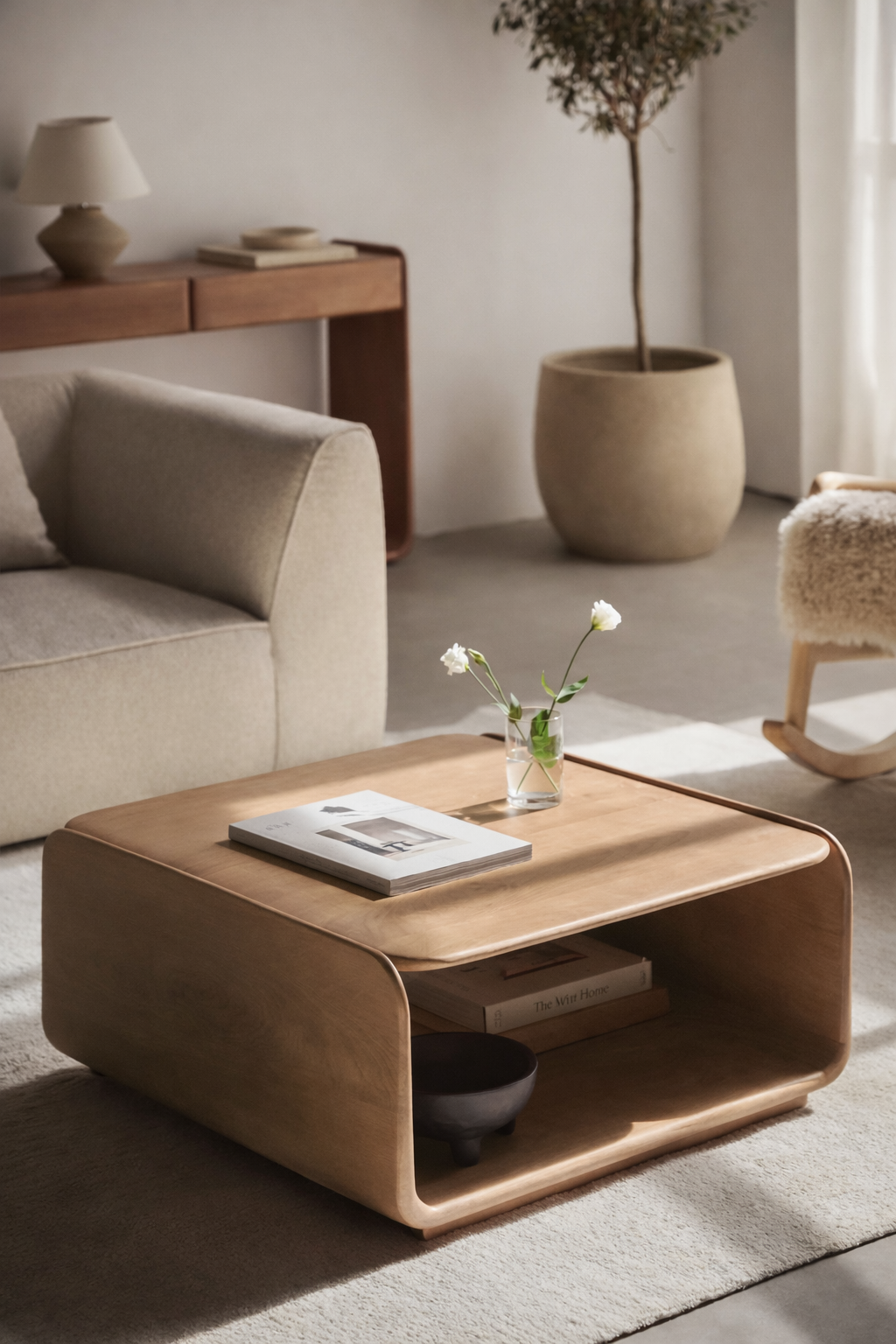 UV Home Tinsley Square Coffee Table – Wooden Living Room Table