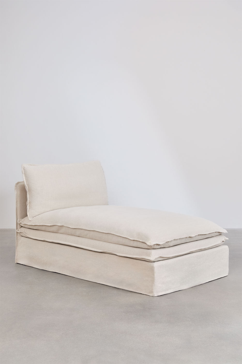 UV HOME Longue chair module for modular sofa in linen and cotton Grace