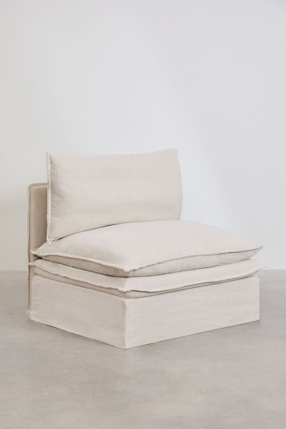 UV HOME Central module for modular sofa in linen and cotton Grace