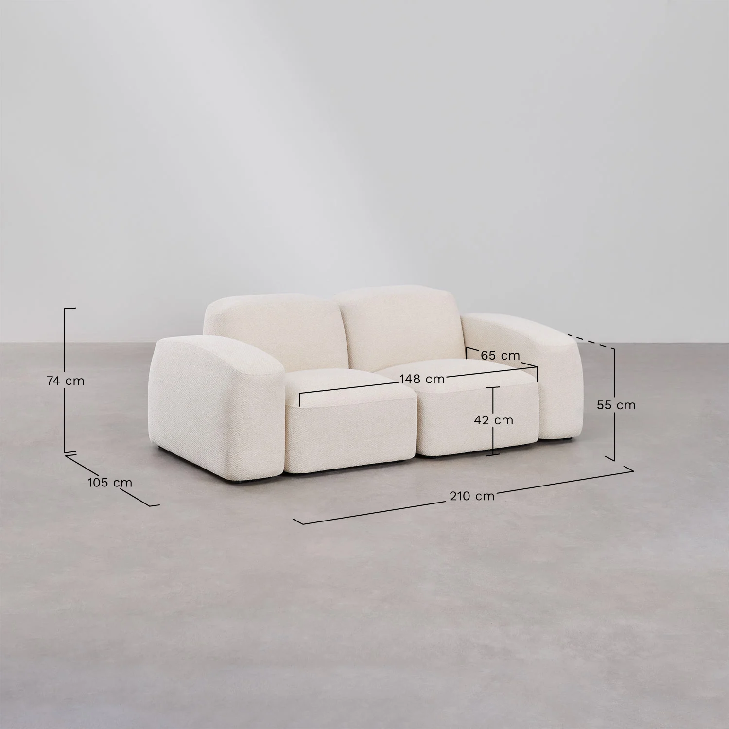 UV HOME Bastian 2-piece modular sofa