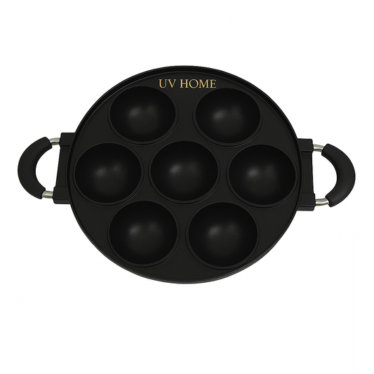 UV HOME 7-Hole Cast Iron Omelette Pan