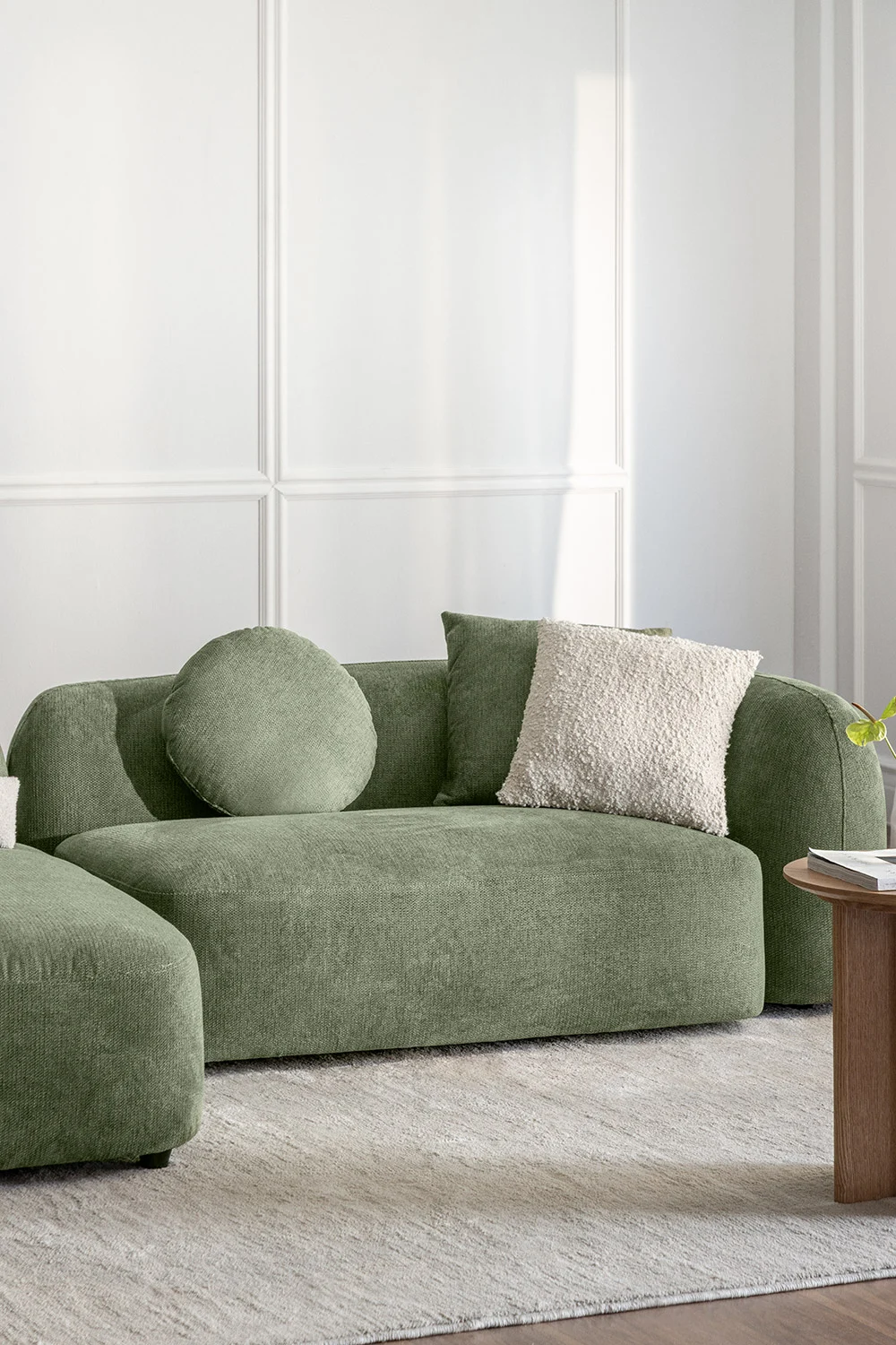 UV HOME 2-seater corner module right for modular sofa in Coco chenille