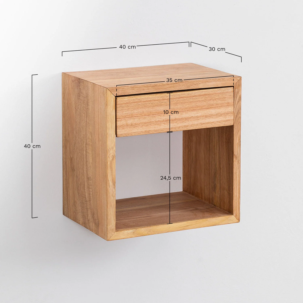 UV HOME Gyda Floating Wooden Bedside Table