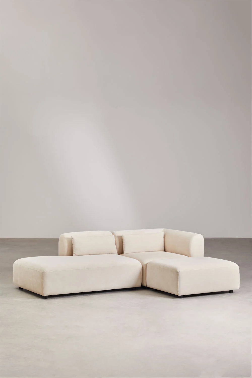 UV HOME 2-piece modular corner sofa with chaise longue left and Fogler pouf