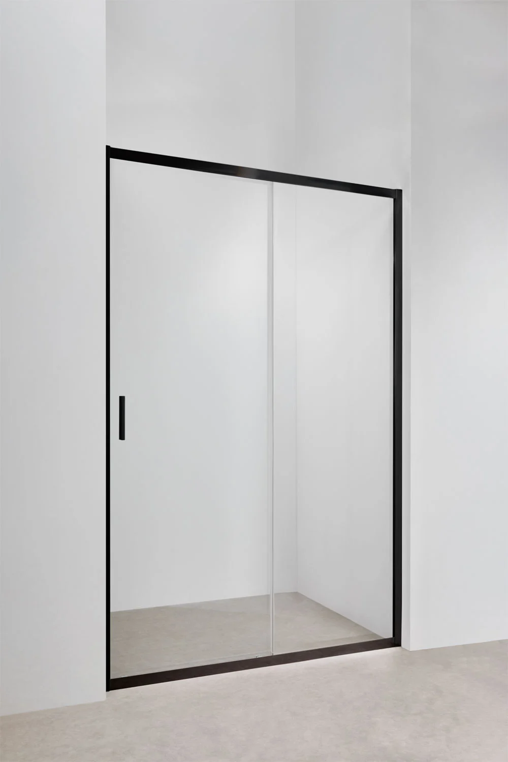 UV HOME Shower enclosure with front access and soft-close sliding door, 6 mm tempered glass and Dover aluminum