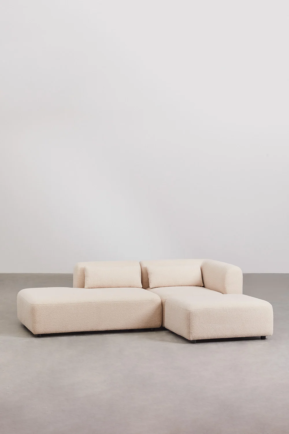 UV HOME 2-piece modular corner sofa with chaise longue left and Fogler pouf