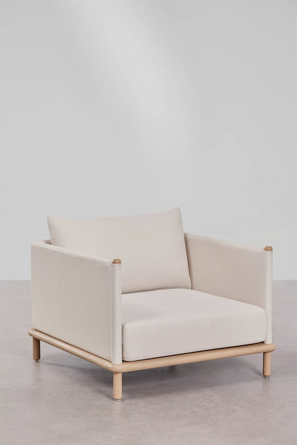 UV HOME Garden set with 3-seater sofa, 2 armchairs and 2 round coffee tables made of acacia wood Olivia