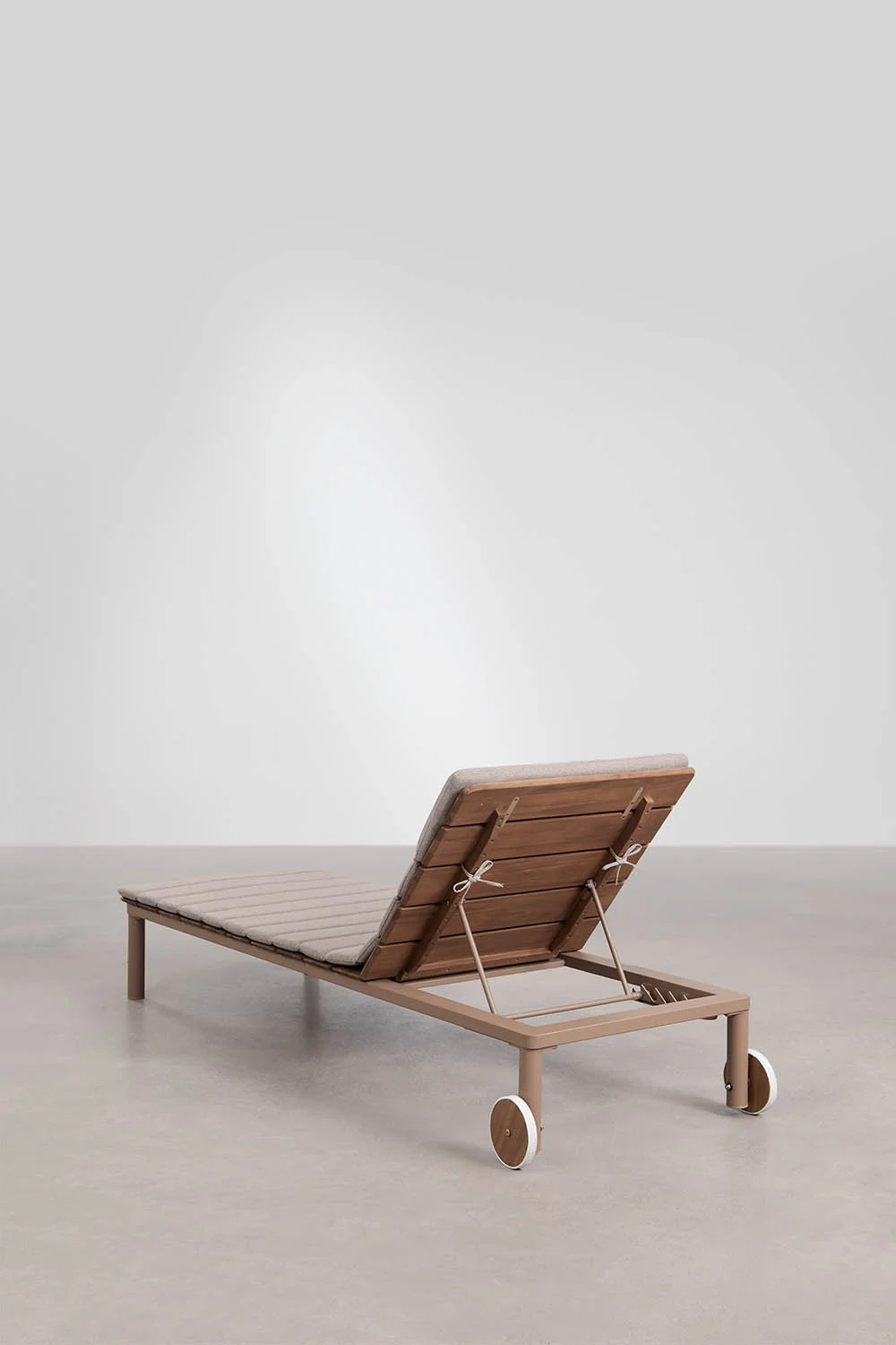 UV HOME Sirka Elegant Acacia Wood & Steel Sun Lounger
