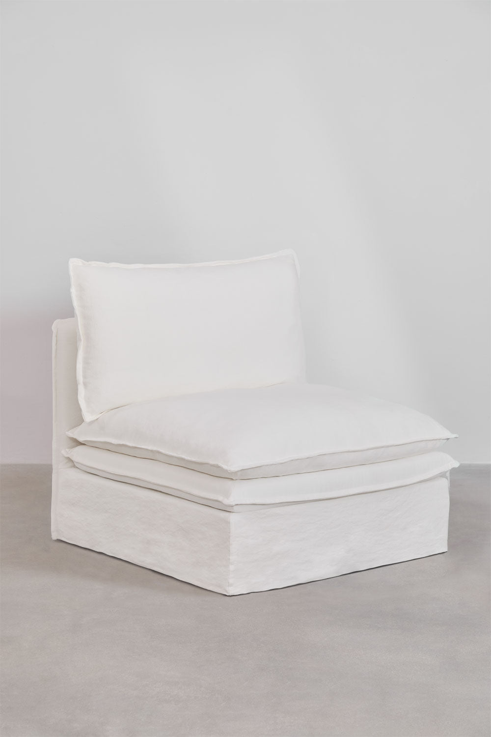 UV HOME Central module for modular sofa in linen and cotton Grace