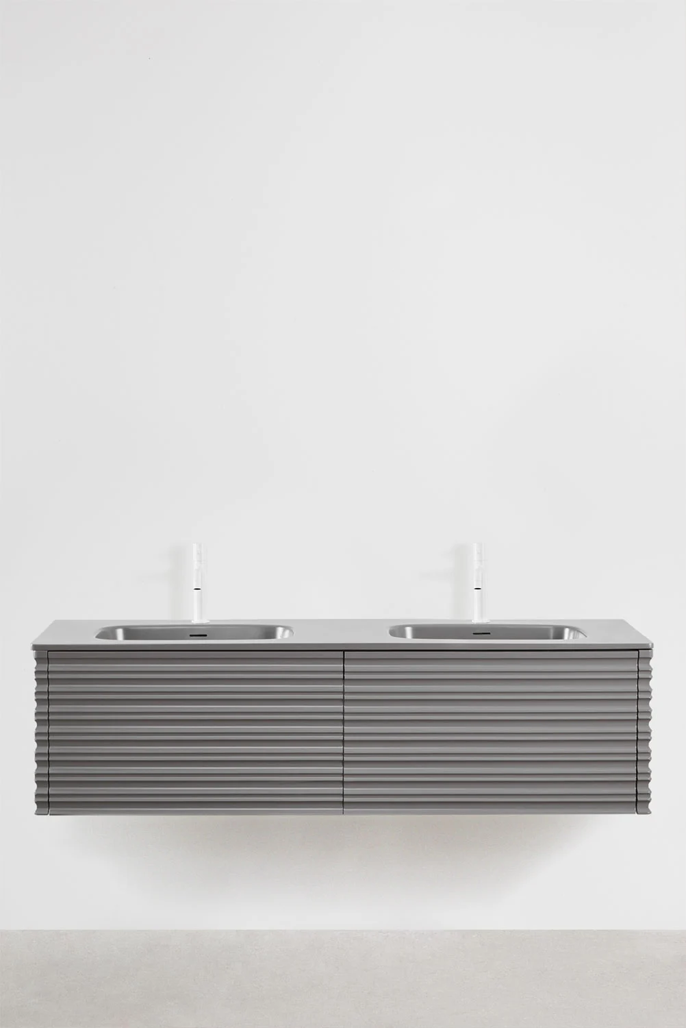 UV HOME Noura floating wooden bathroom furniture set with integrated washbasins