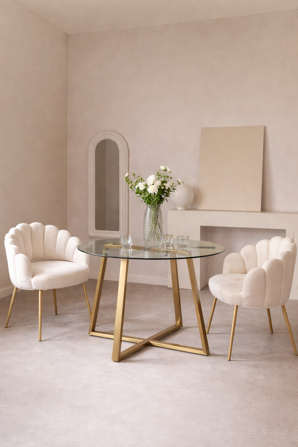UV Home Salyms Round Table - Glass & Steel