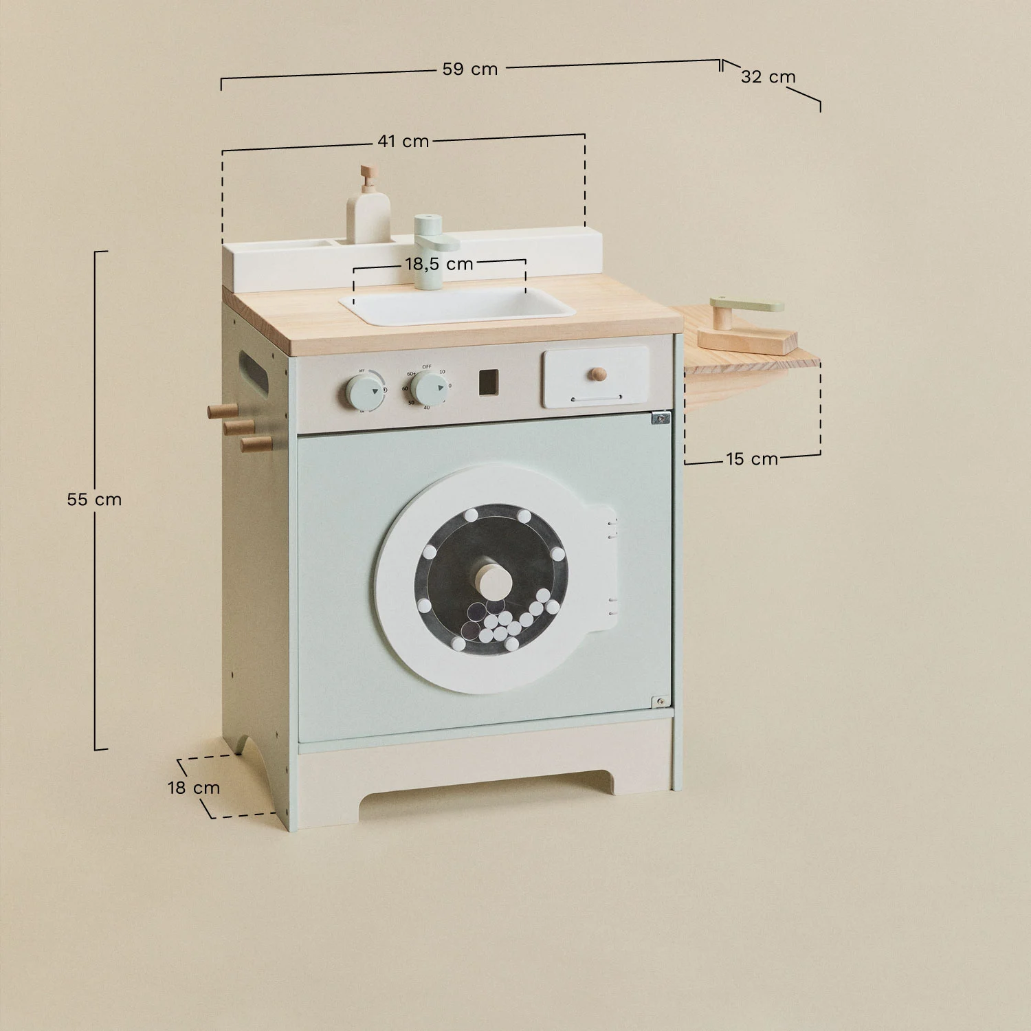 UV Home Glenn Kids Wooden Washing Machine