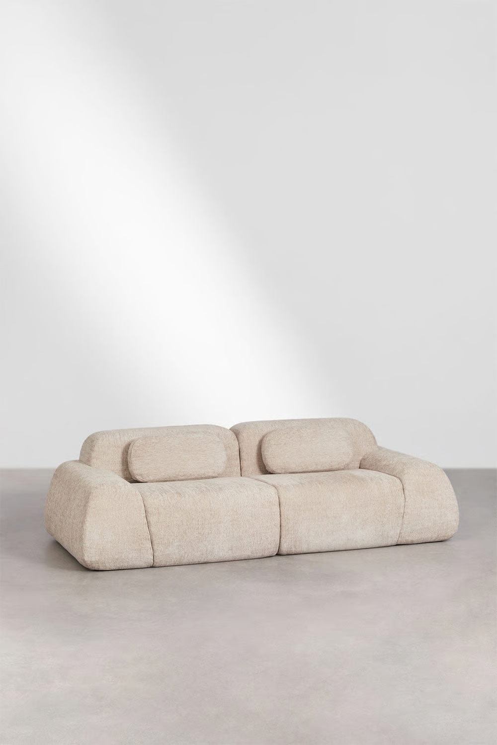 UV HOME 2-piece modular sofa in vacuum packed chenille Merida