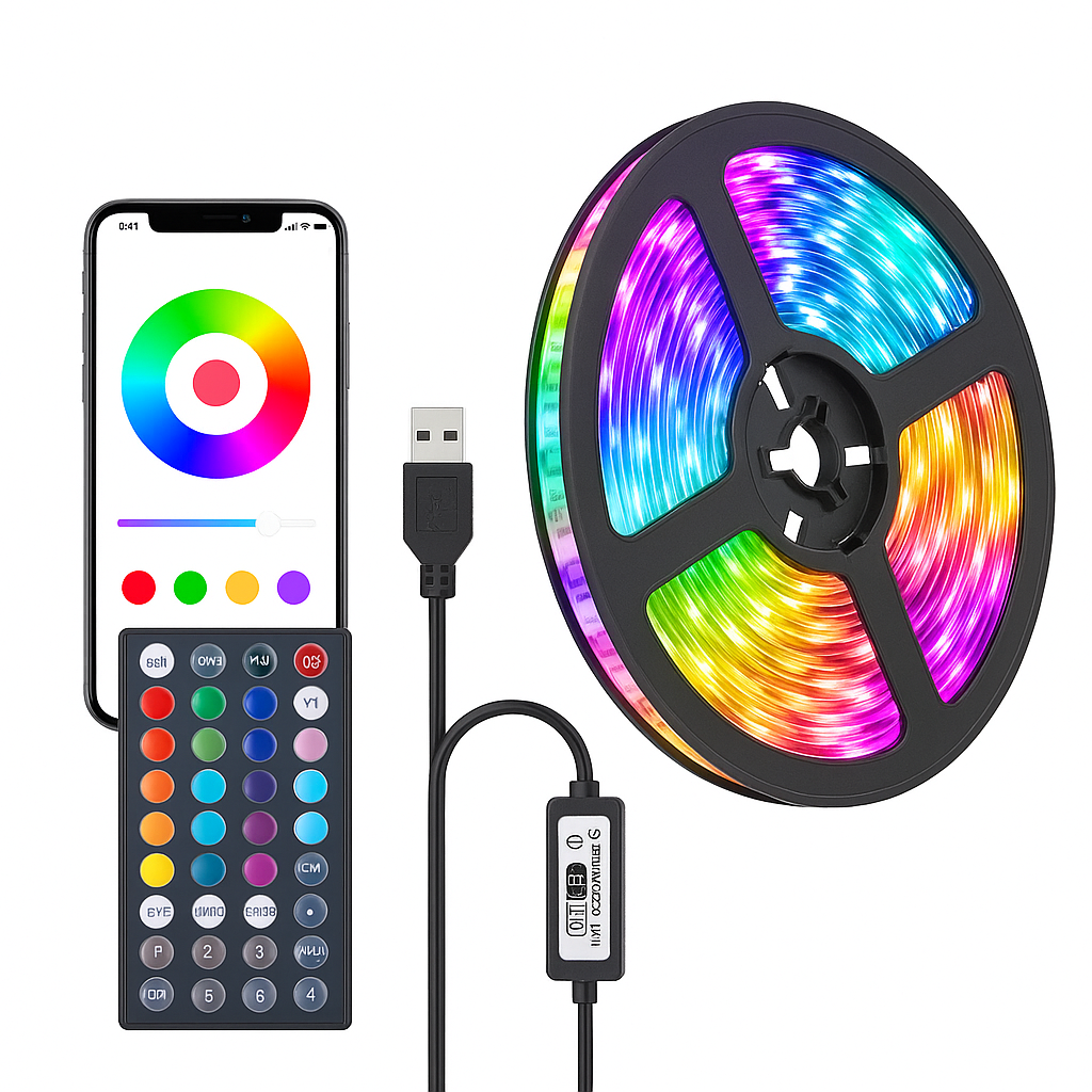 UV HOME LED Strip Lights with 3-Key Controller