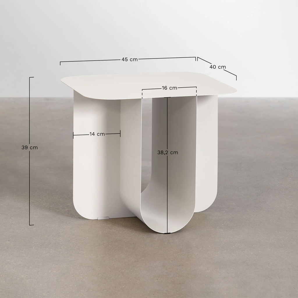 Norman Rectangular Garden Side Table 45 x 40 cm (Steel)
