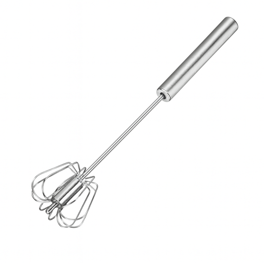 UV HOME Stainless Steel Push Whisk - Handheld Rotary Egg Beater (S/M/L Sizes)