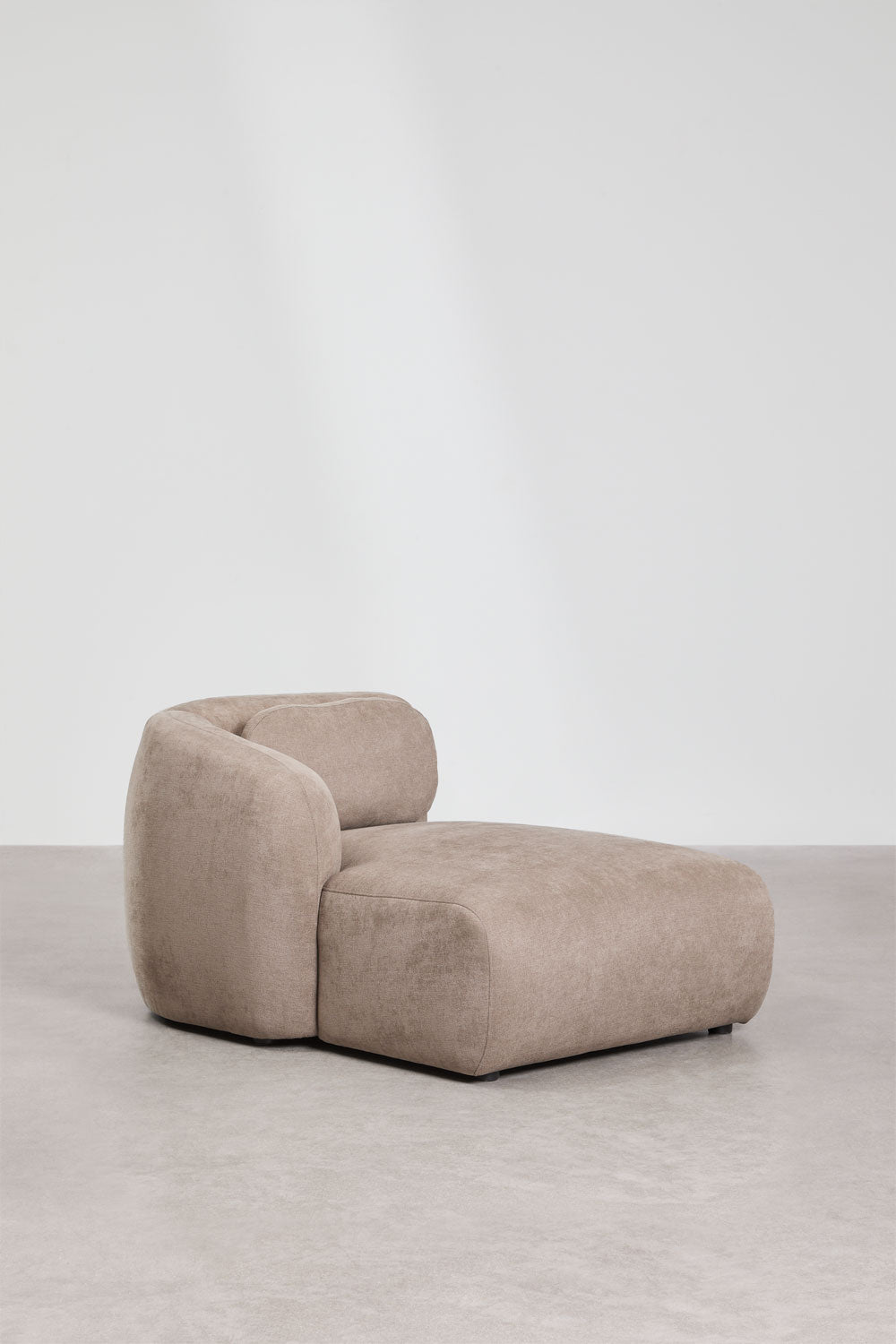 UV HOME Left chaise longue module for modular sofa in chenille Coquette