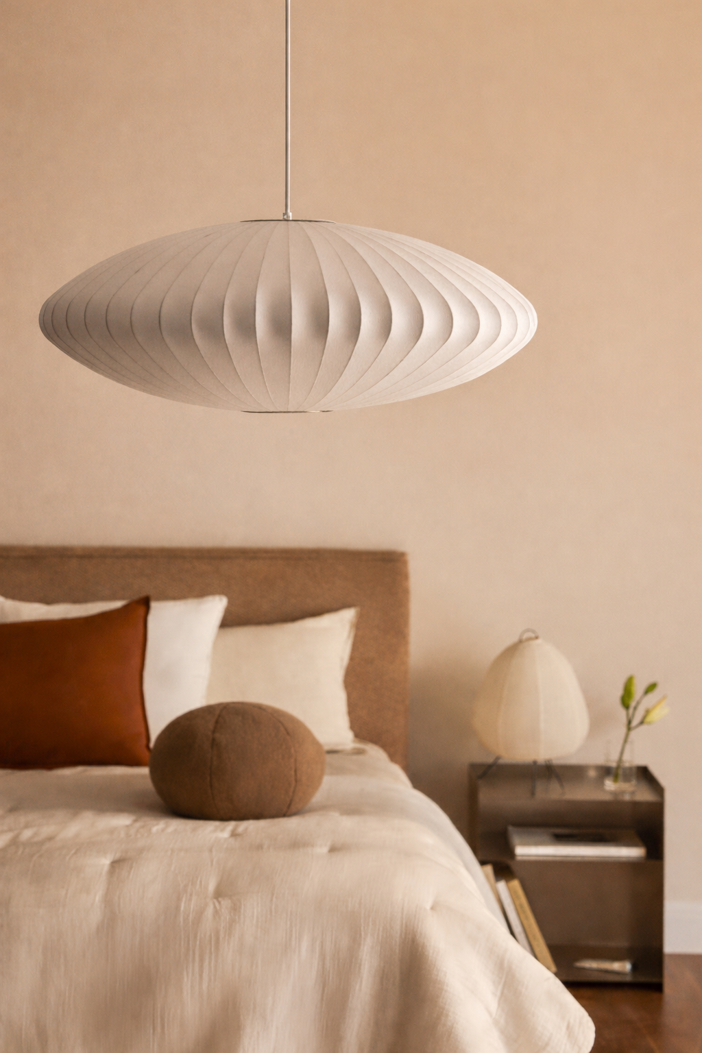 UV HOME Worel Pendant Lamp – Faux Silk & Iron Hanging Light