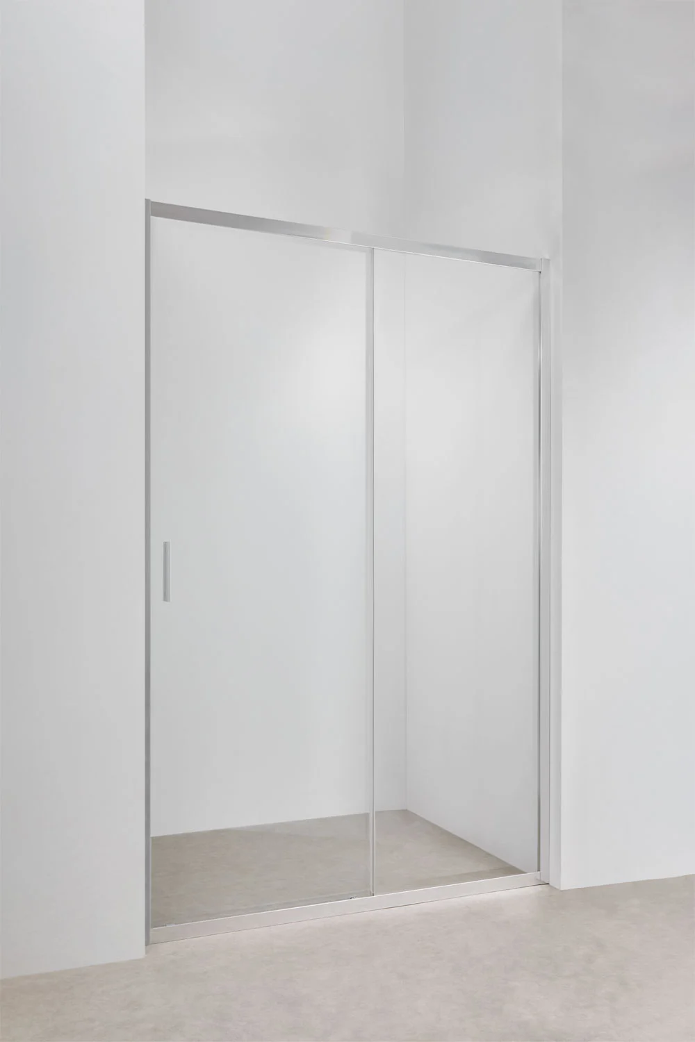 UV HOME Shower enclosure with front access and soft-close sliding door, 6 mm tempered glass and Dover aluminum