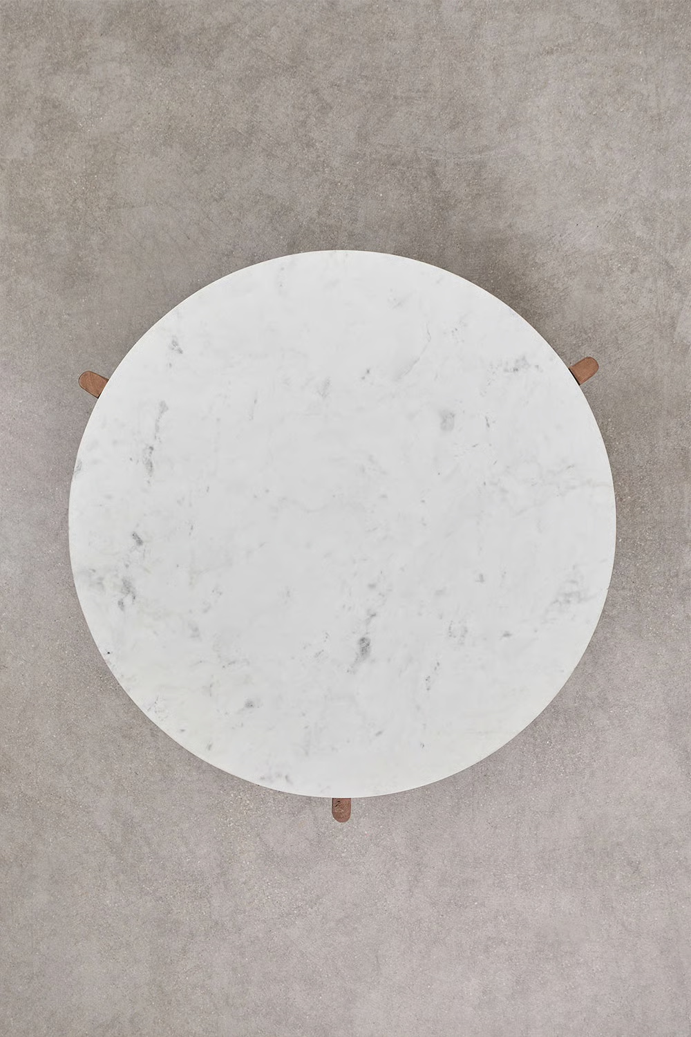 UV HOME Round Coffee Table in Natural Stone and Mango Wood Lavinia