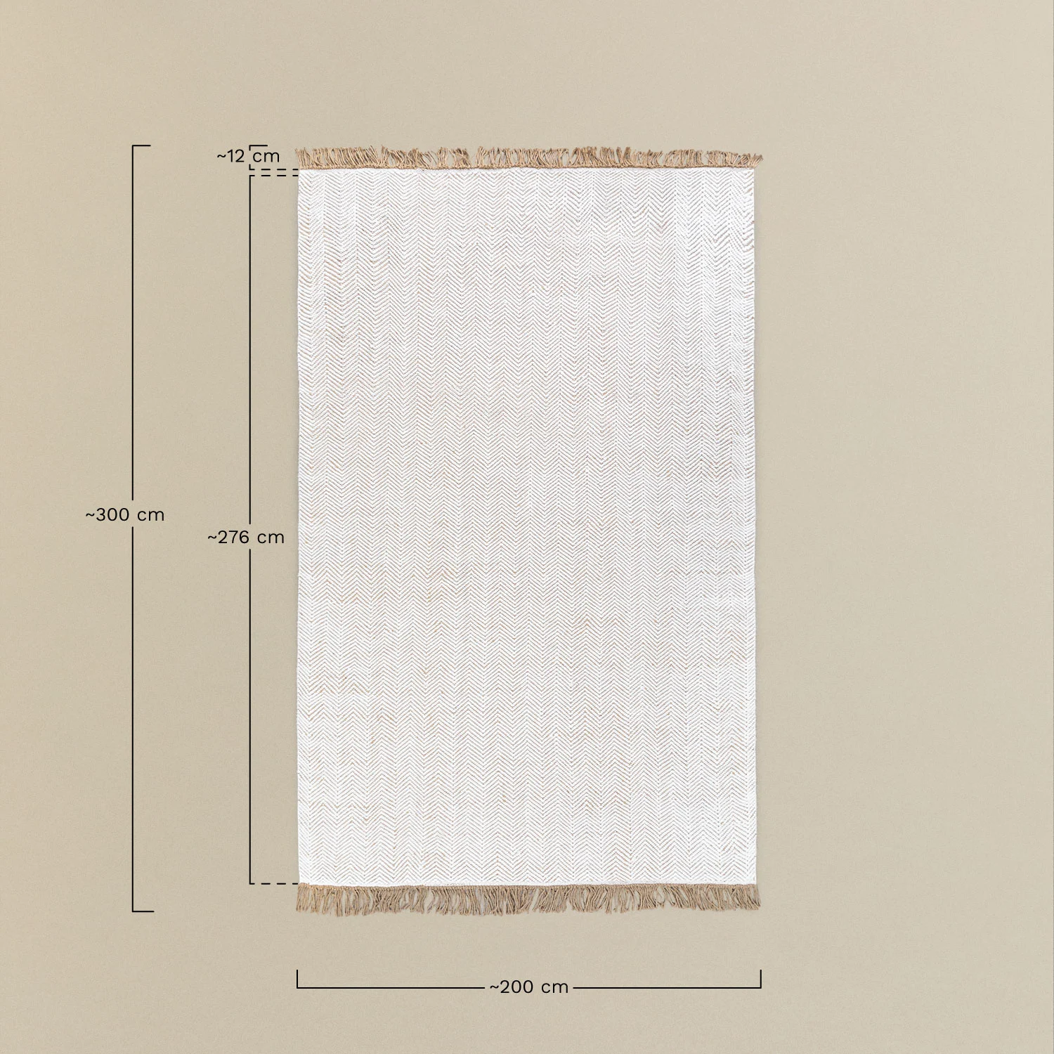 UV Home Rectangular rug 200x300 cm of jute Maxandra