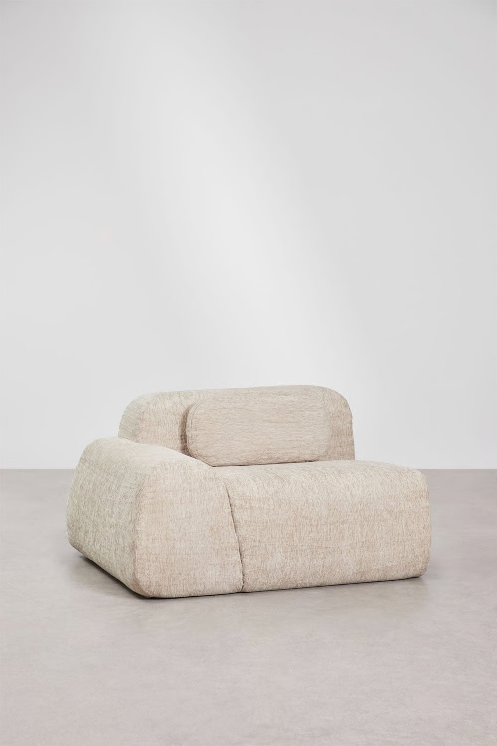UV HOME Left corner module with armrest for modular sofa in chenille vacuum packed Merida