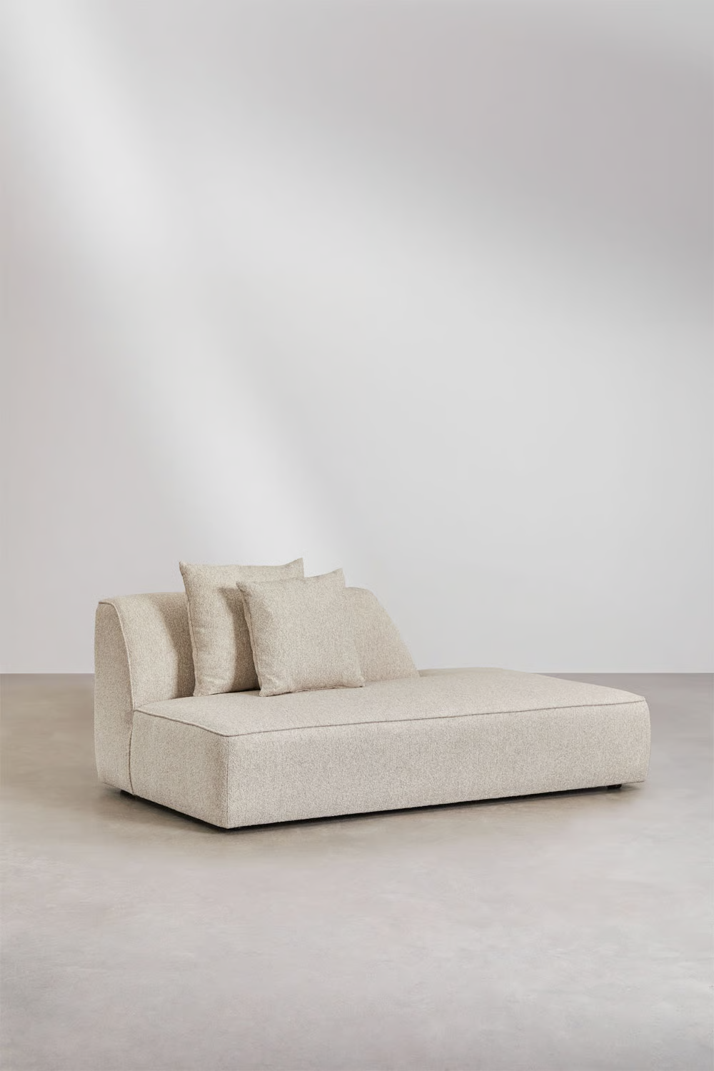 UV HOME Cardea 3-piece modular corner sofa with chaise longue right and upholstered pouf