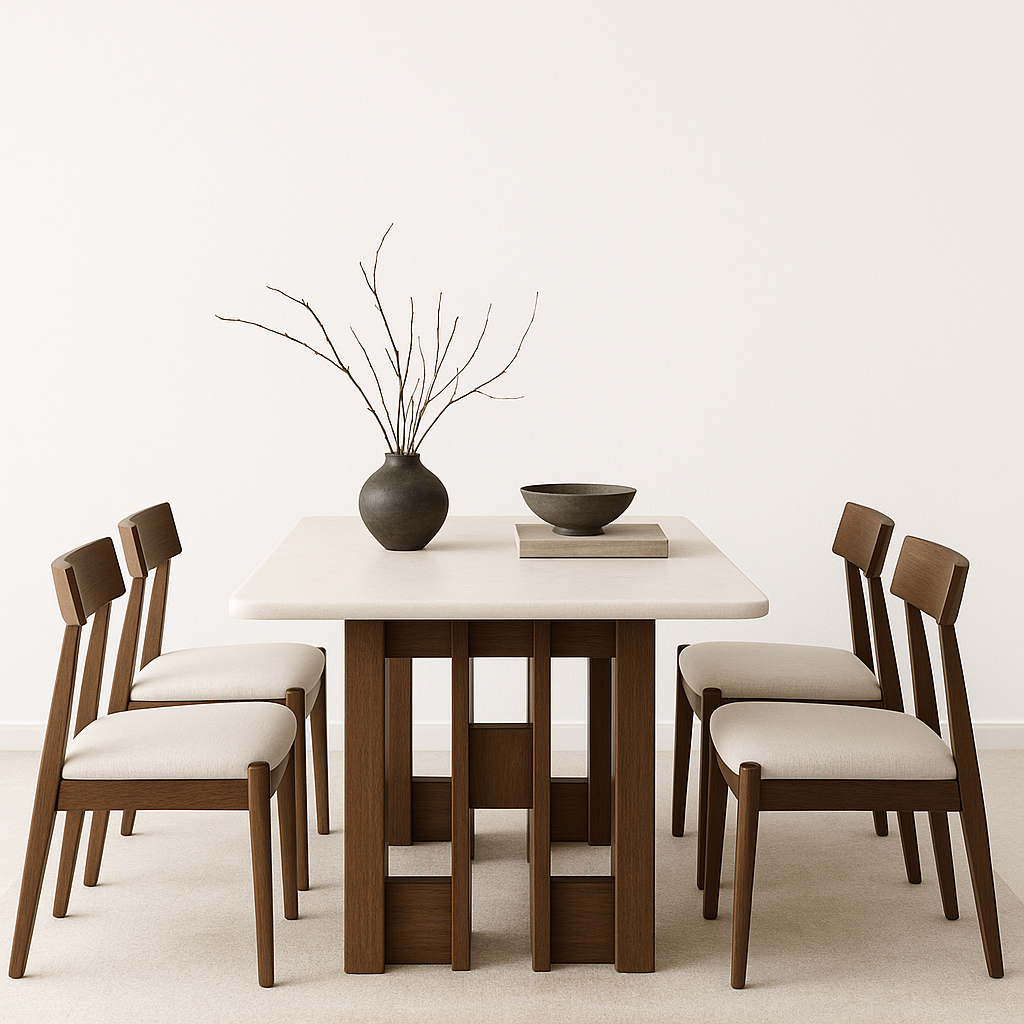 UV HOME Solid Wood Dining Table – Nordic Wabi-Sabi Style Walnut Table for Modern Homes