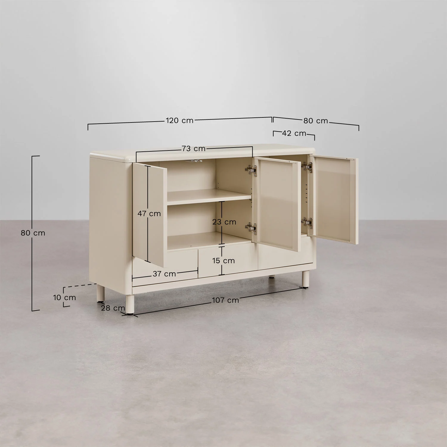 UV HOME Michigan sideboard 120x80 cm of steel