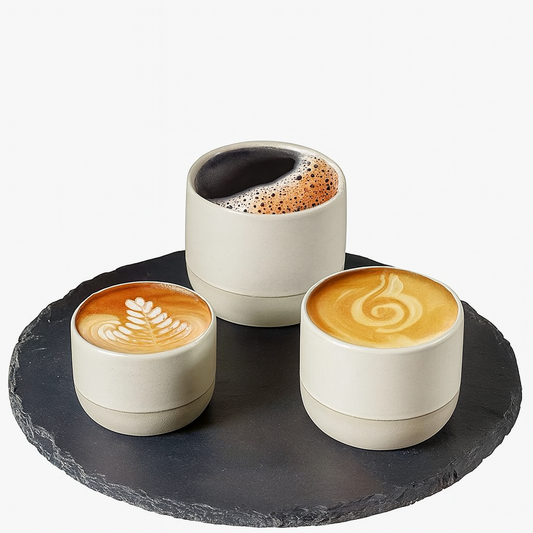 UV HOME Double-Walled Porcelain Coffee Mug Set