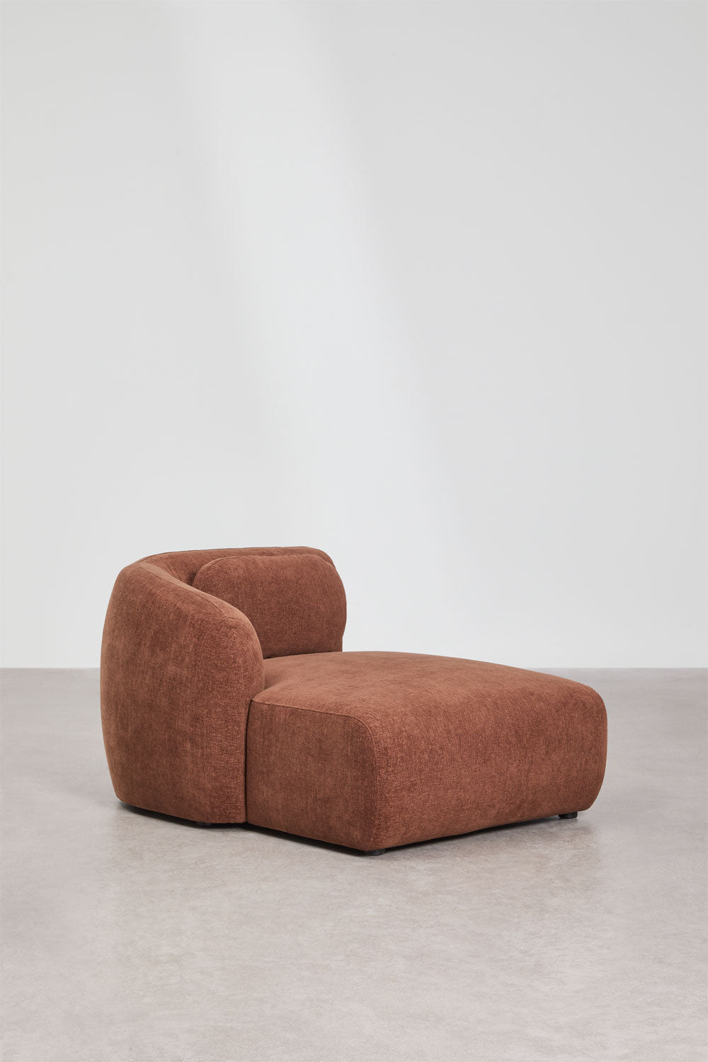 UV HOME Left chaise longue module for modular sofa in chenille Coquette