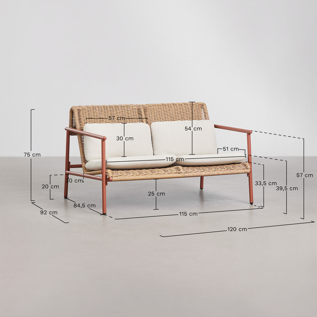 UV HOME Duroli Garden Lounge Set with 2-Seater Sofa, 2 Armchairs & Coffee Table