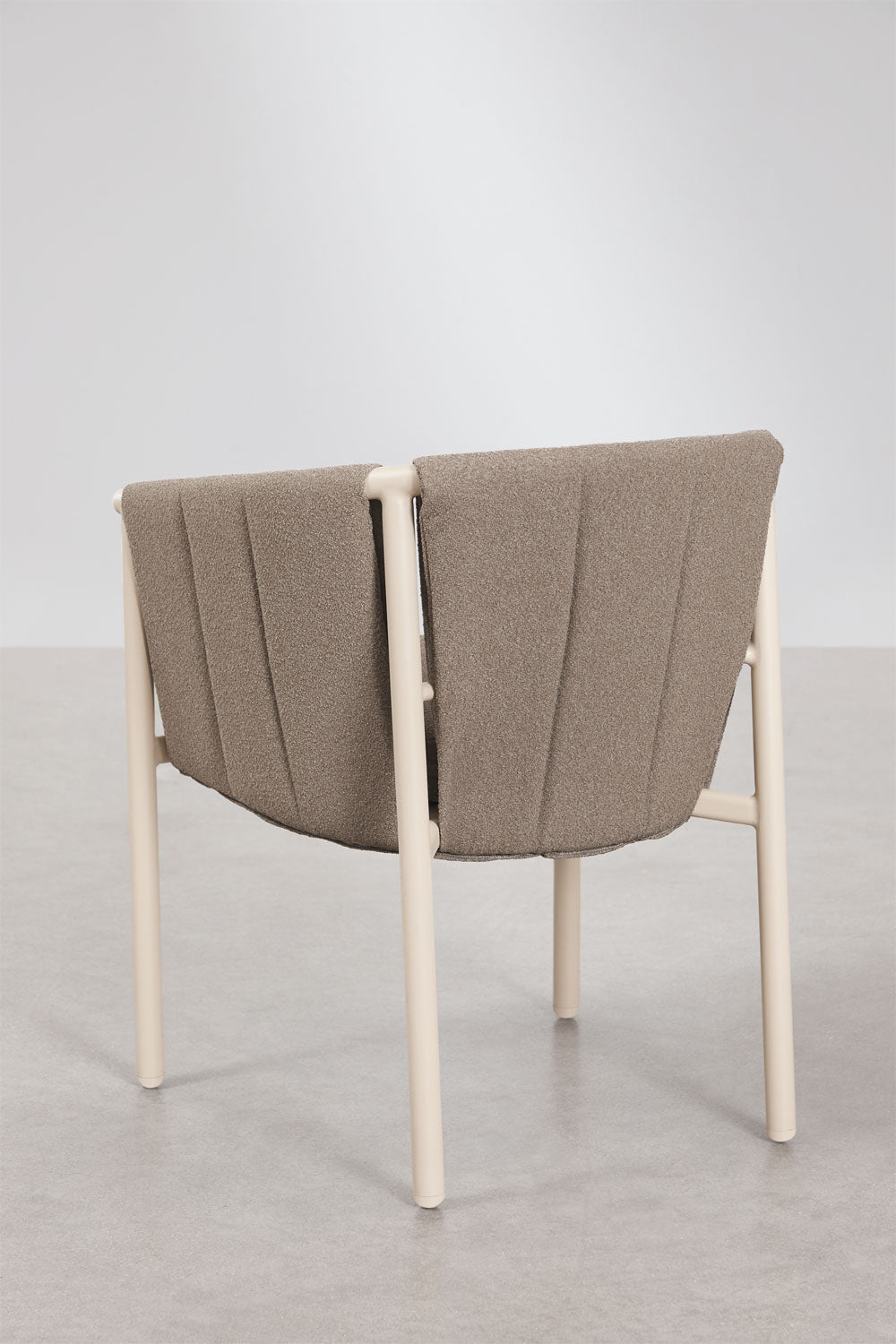 UV HOME Boleni Garden Chair with Armrests (Bouclé & Aluminium)